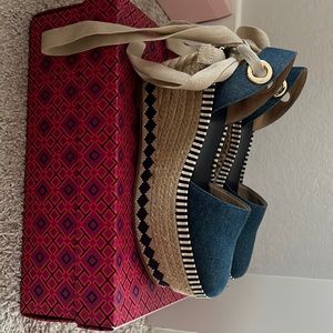 Women tory Burch denim espadrille